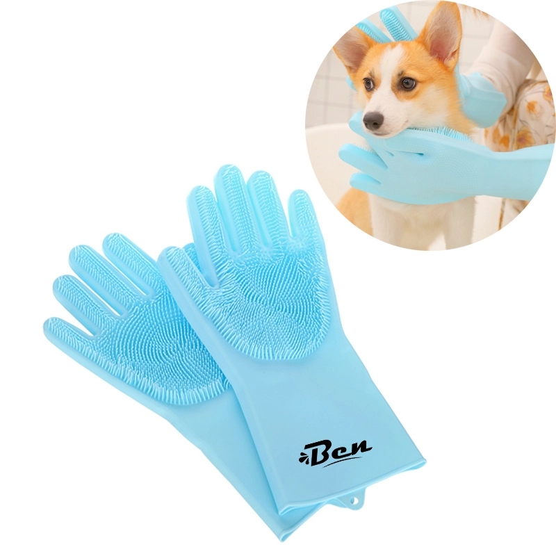 Gentle Deshedding Brush Pet Grooming Gloves 1