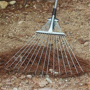15 Tooth Stainless Steel Grass Rake For Lawn Care 3