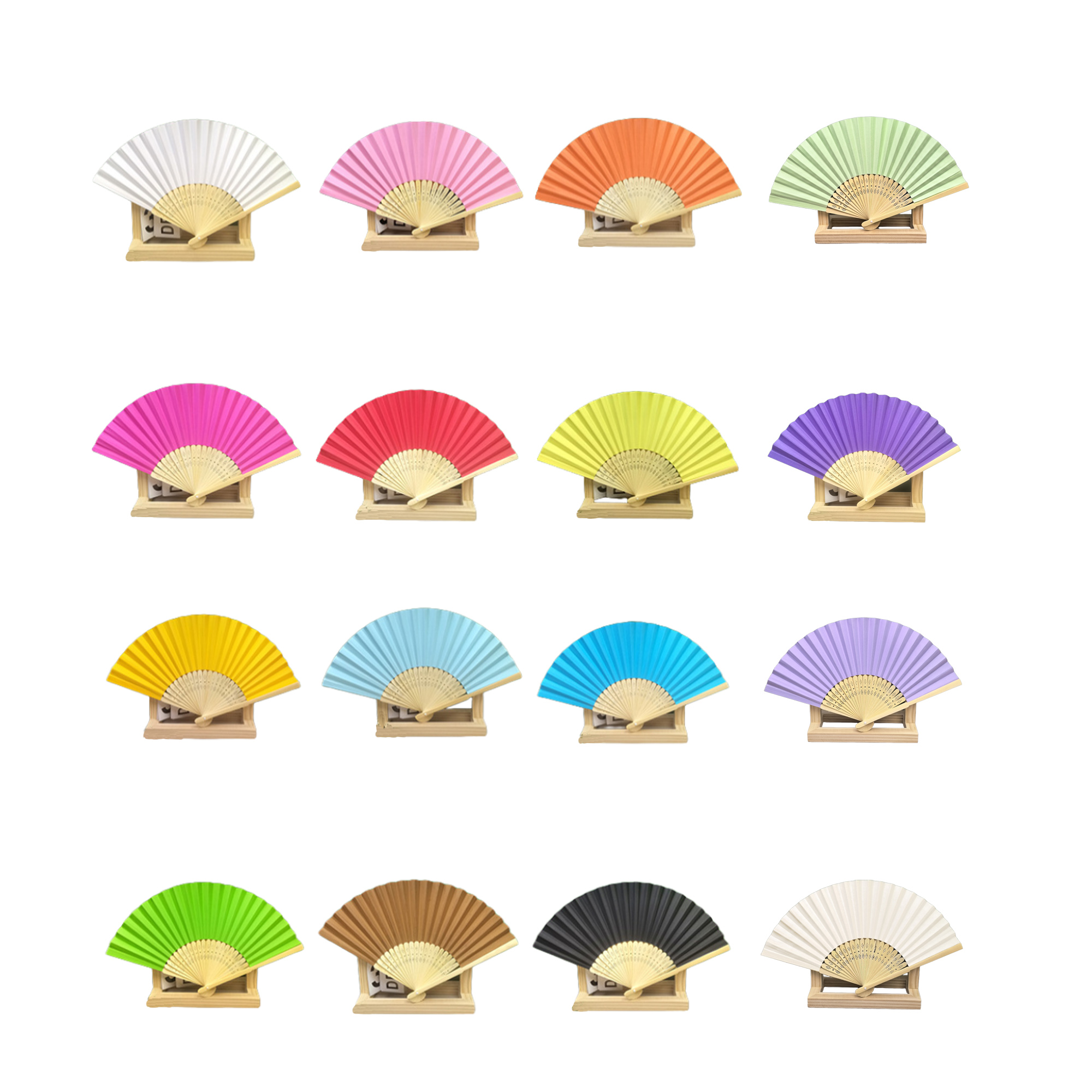 8.3 " Colorful Foldable Bamboo Paper Fan 3