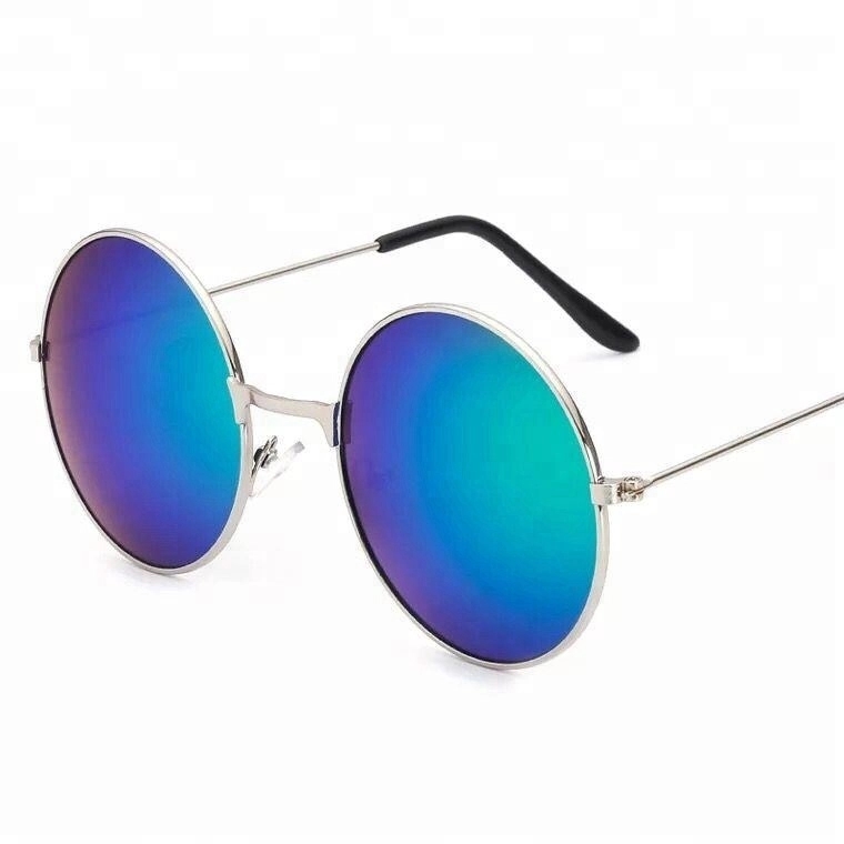 Metal Round Sunglasses with Color Mirror Lens 4