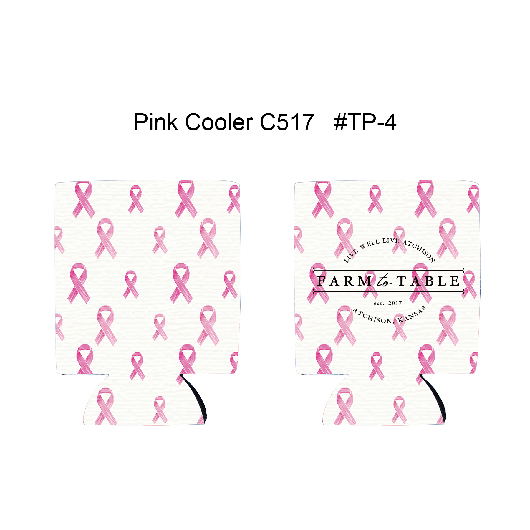Free Shipping Ribbon Design Sublimated Collapsible Can Cooler 2