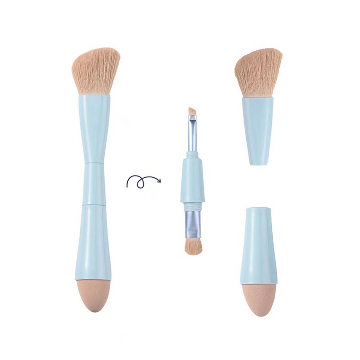 Portable 4 in 1 Set Single Multi beauty makeup brush 5