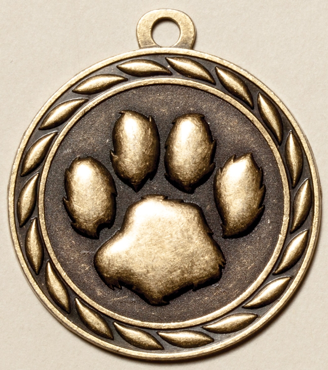 Paw Print Medal, 2" 2