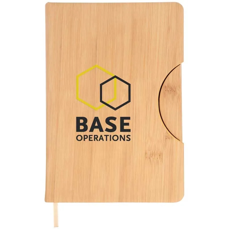 5.8x8.3 Maui Faux Bamboo Notebook with Phone Holder 2