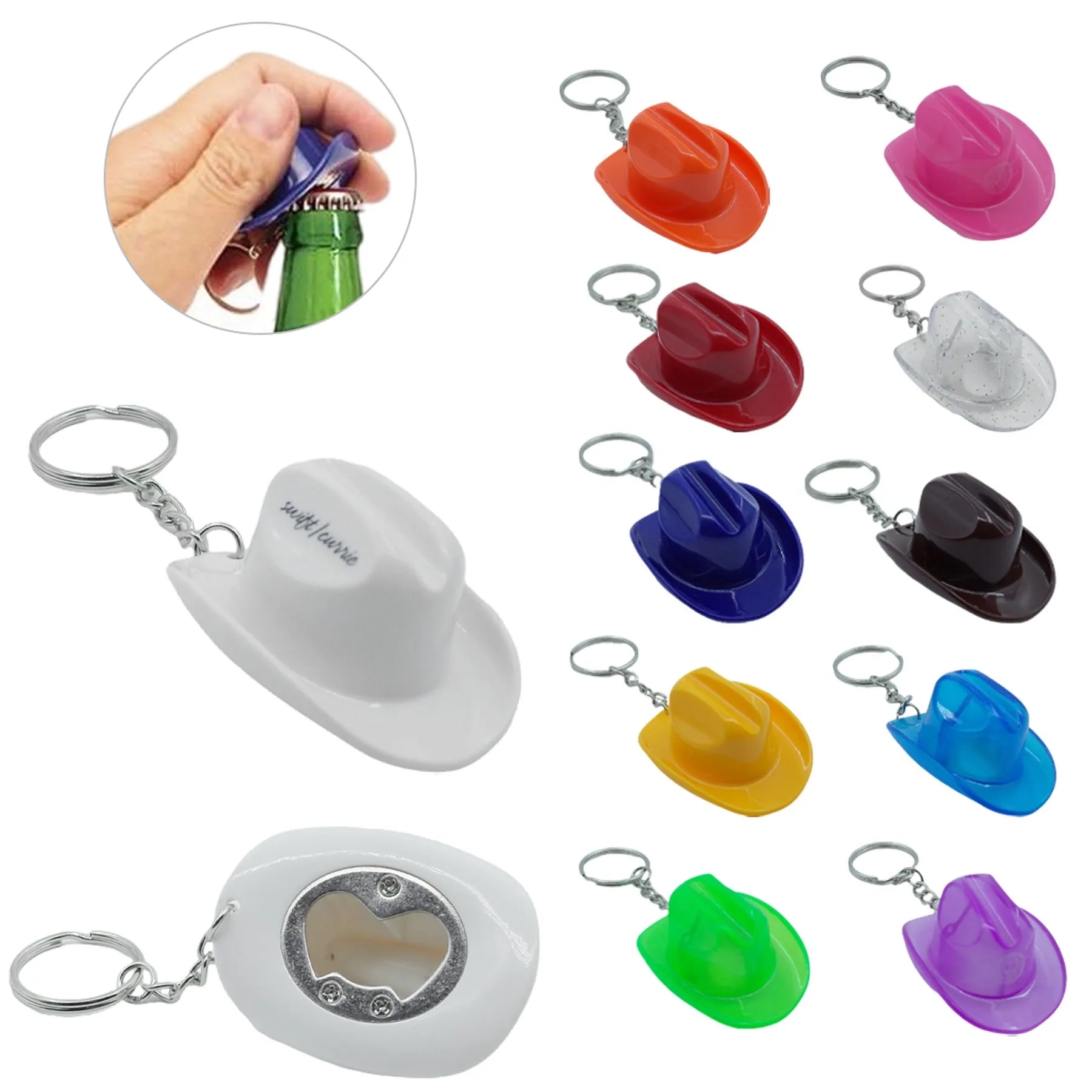Cowboy Hat Bottle Opener Keychain 1