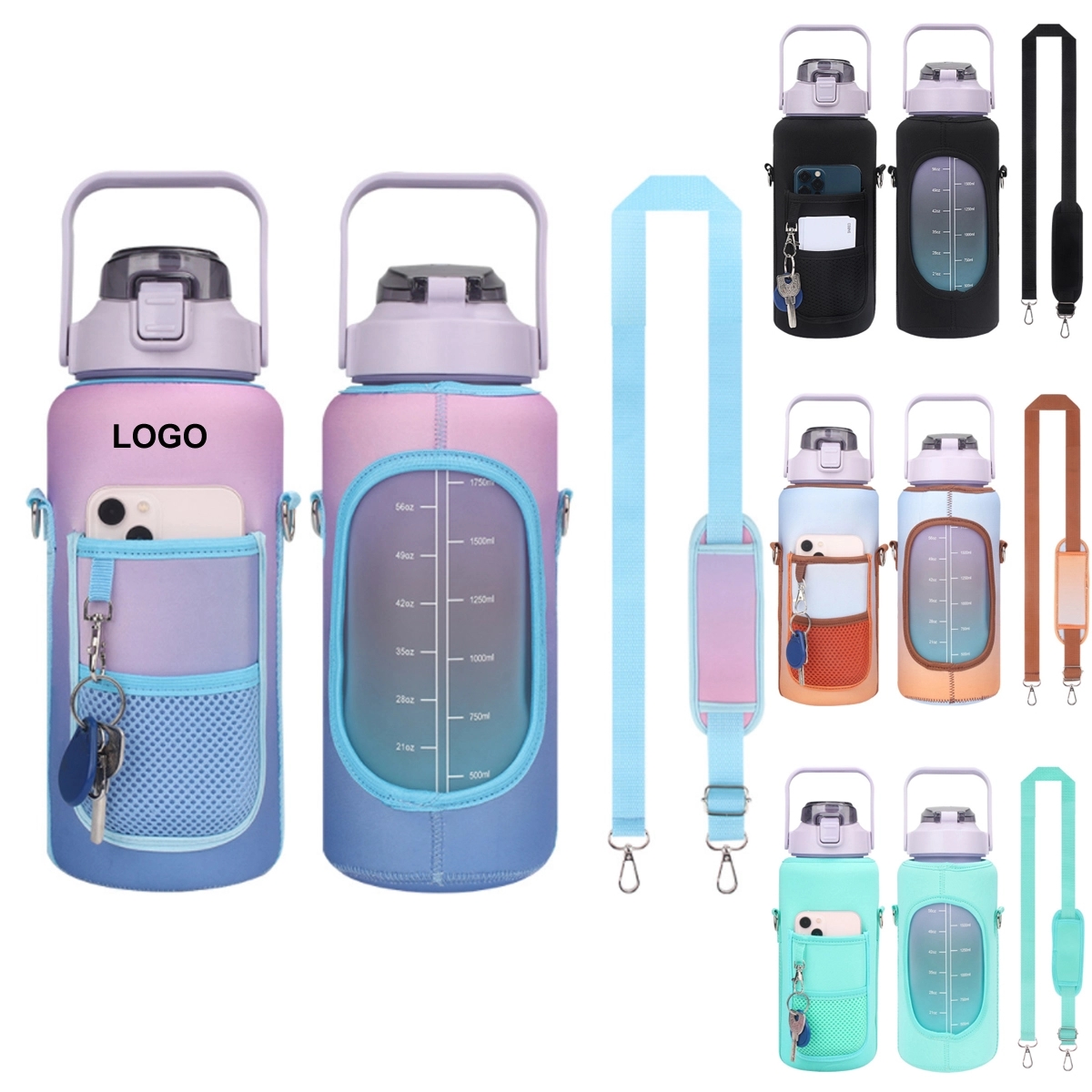 Water Jug Sleeve Carrier Holder With Shoulder Strap 2