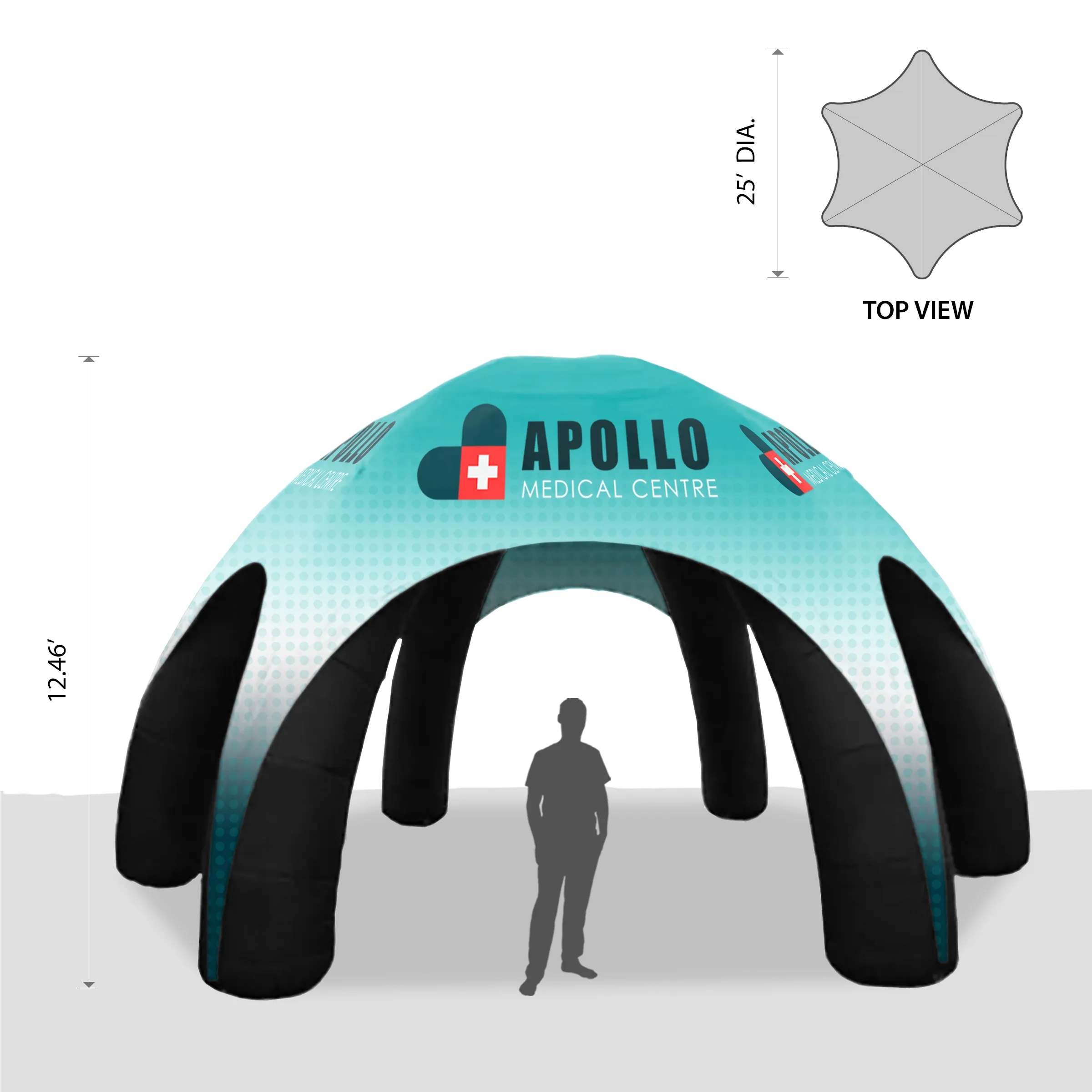 25' Custom Inflatable Spider Tent with 6 legs with Canopy 4