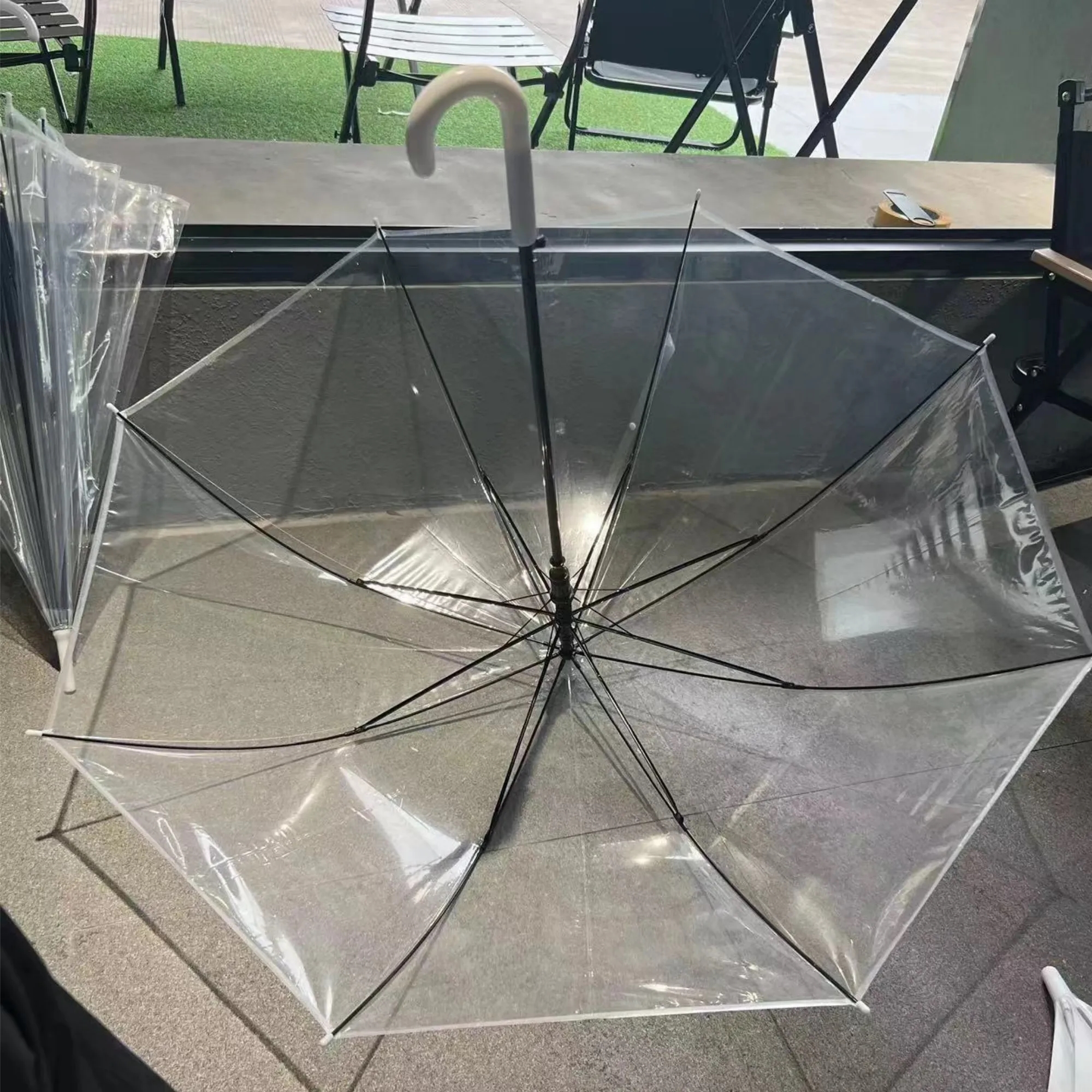 Long Handle Transparent Bubble Umbrella For Outdoor 5