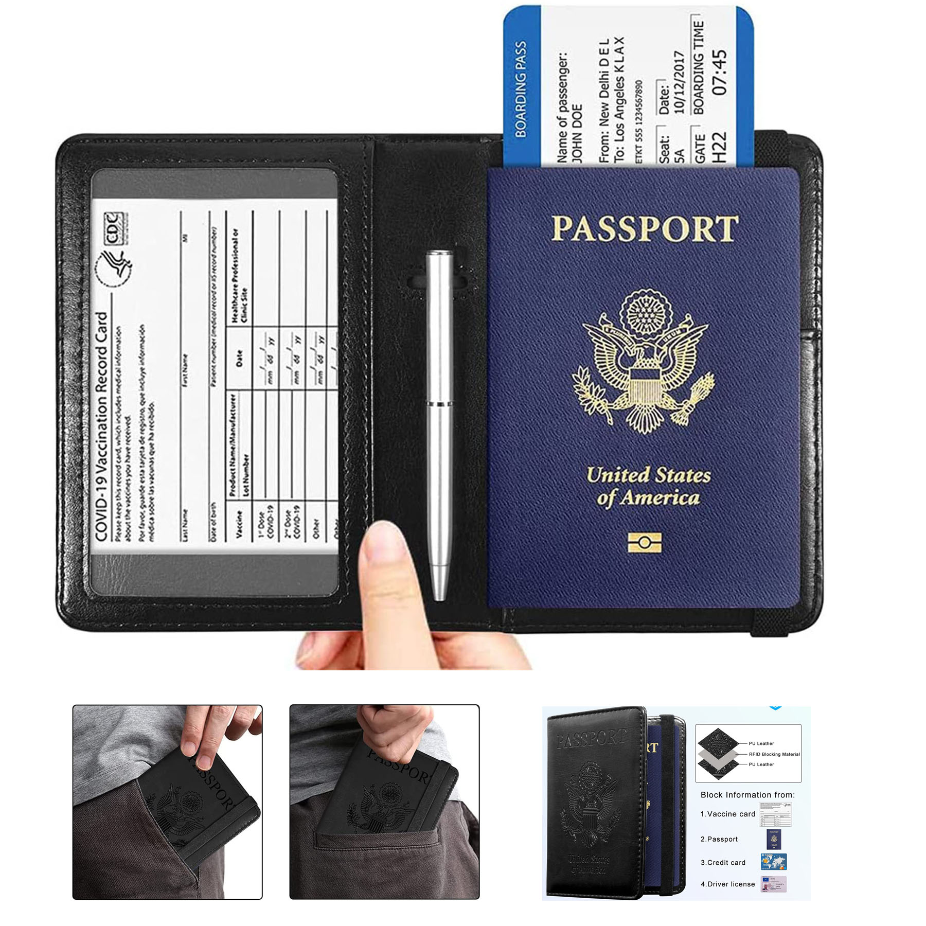 Passport and Vaccine Card Holder