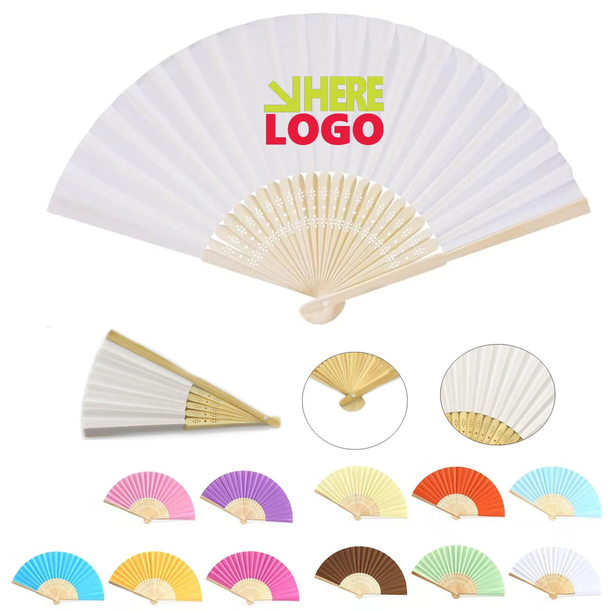 Iridescent Festival Party Bamboo Hand Fan 4