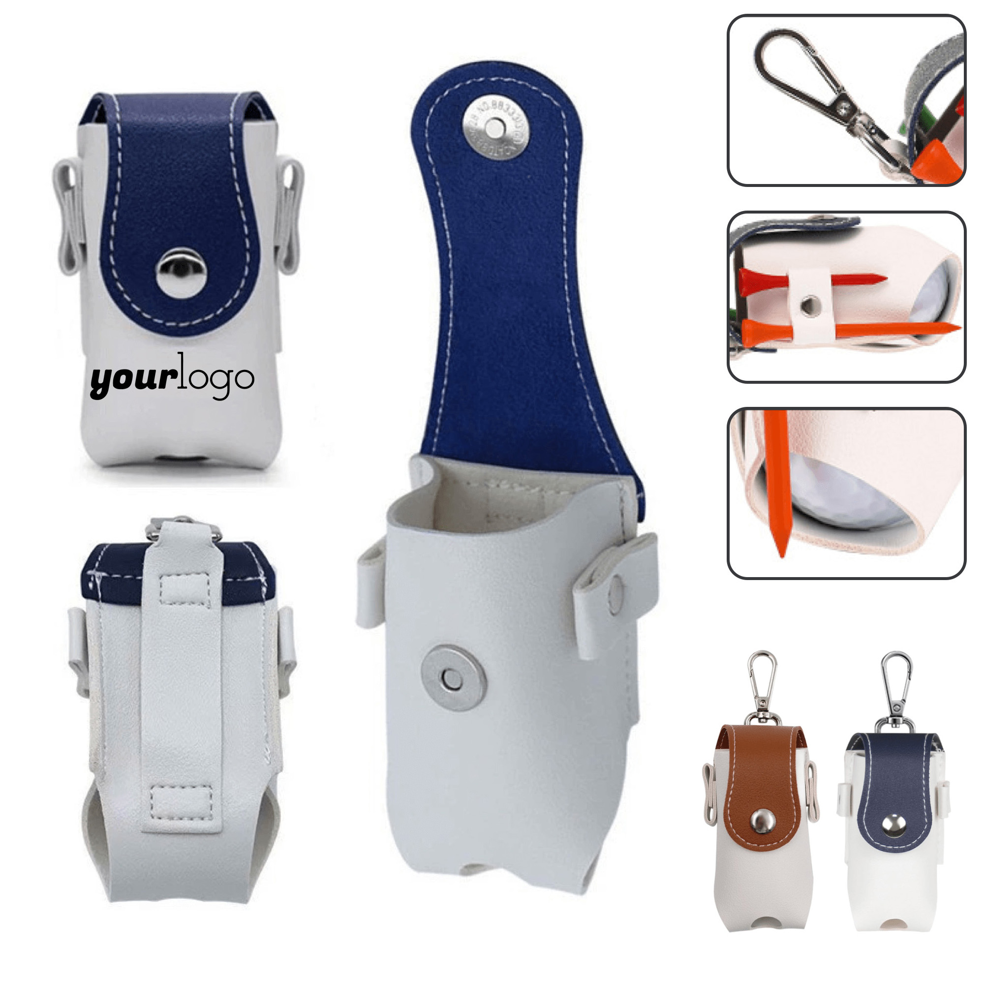 PU Leather Magnetic Golf Accessory Pouch 2