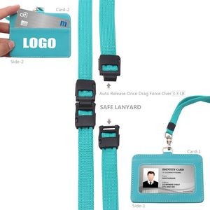 RFID Blocking PU Leather Card Holder with Lanyard 12