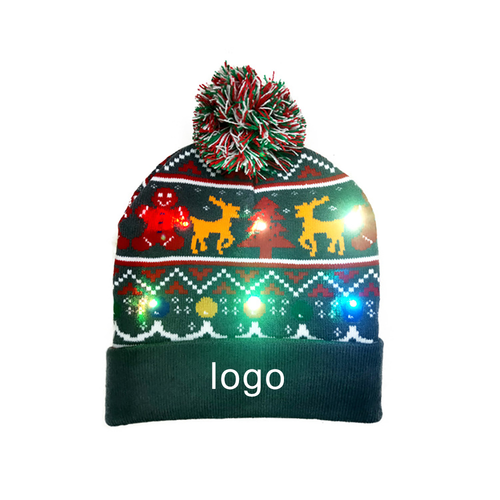 Custom Christmas LED Light Up Beanie Hat 3