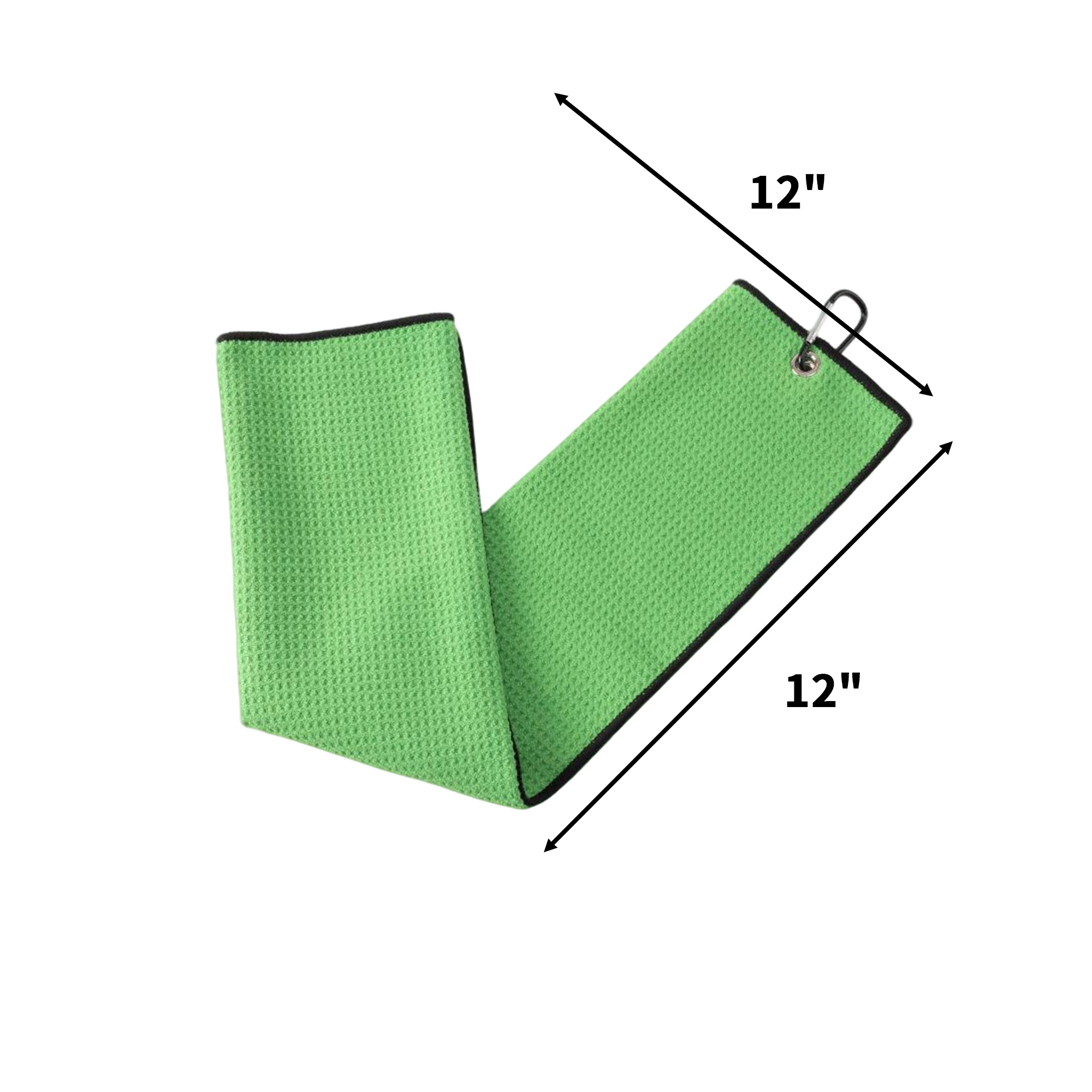 Waffle Microfiber Golf Towel With Carabiner 12 x 12 16