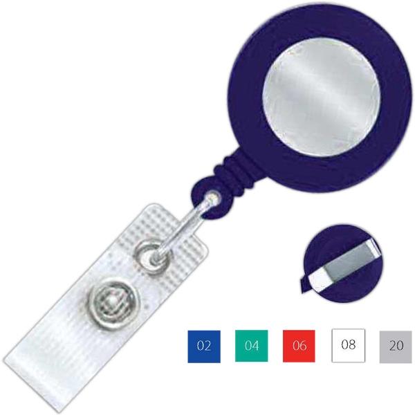Round Reflective Plastic Clip-On Badge Reel 2