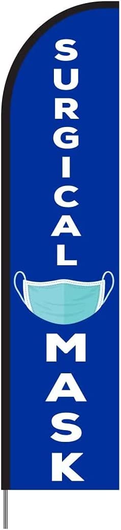 Face Surgical Mask Feather Flag Kit 15' Feet Feather Flag Sign feather banners Outdoor Banner 2