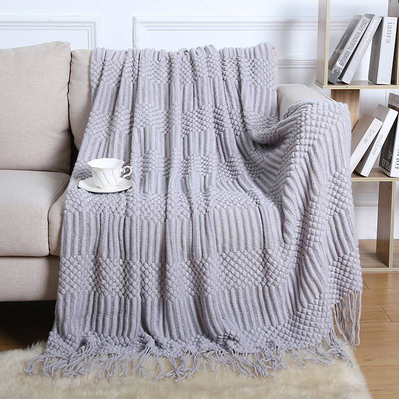 Wool-Like Soft Decorative Knitted Throw Blanket 11