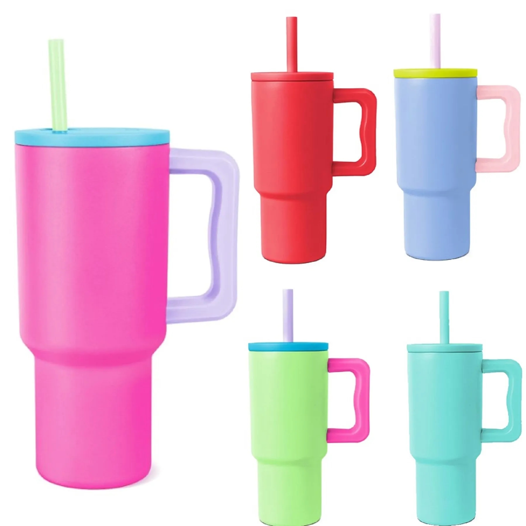 24 Oz. Stainless Steel Vacuum Tumbler with Handle & Straw 5