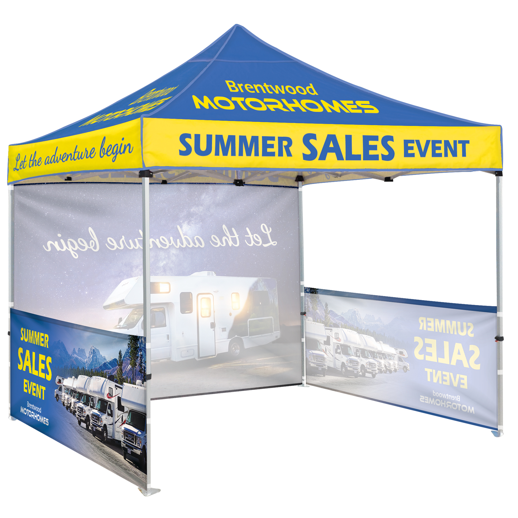 10' Heavy Duty Tent With One Full Wall and Two Half Walls 1