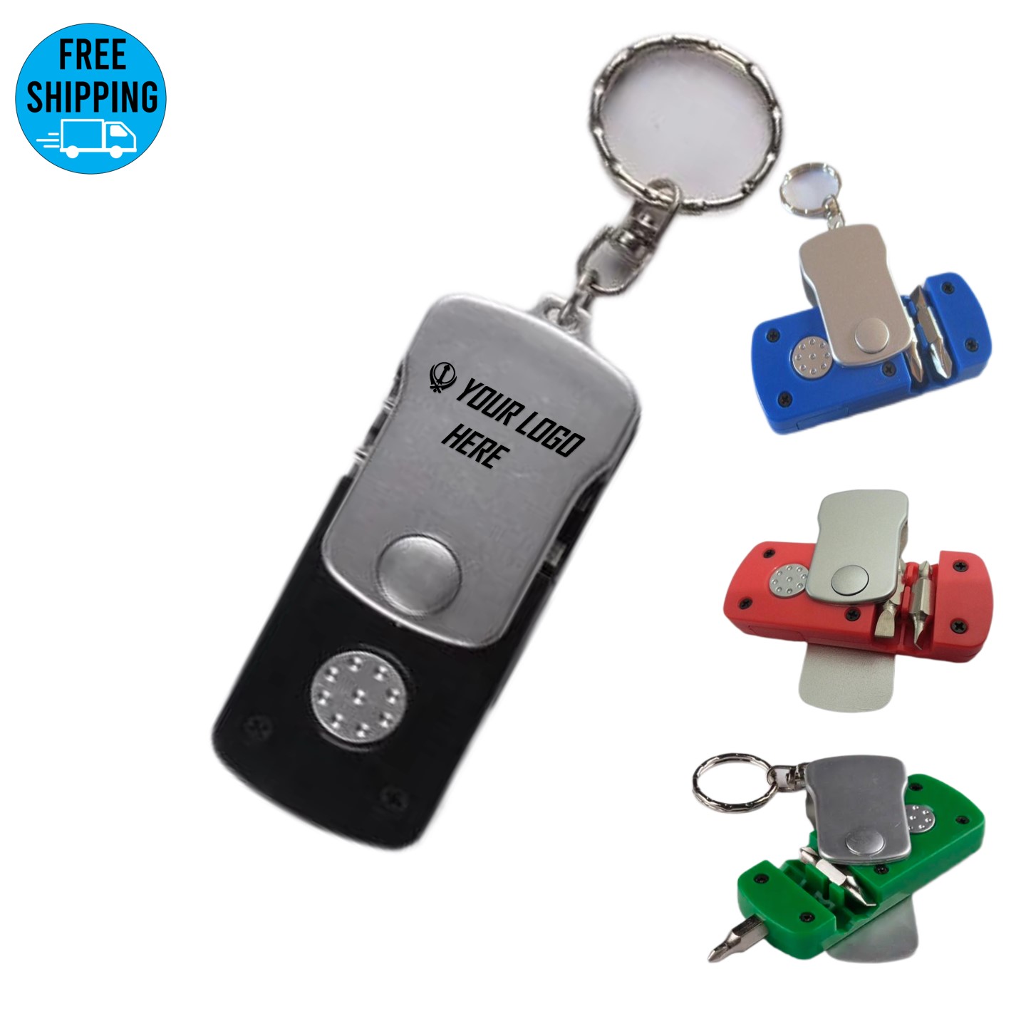 4 In 1 Screwdriver Wth LED Flashlight Keychain 3
