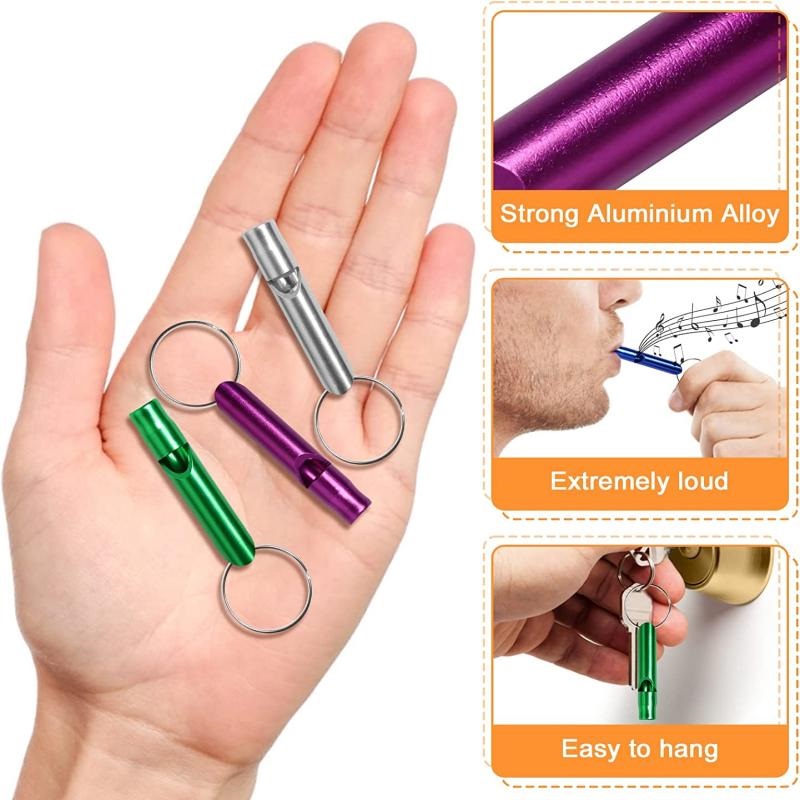 Survival Aluminum Emergency Whistle w/Keychain 2