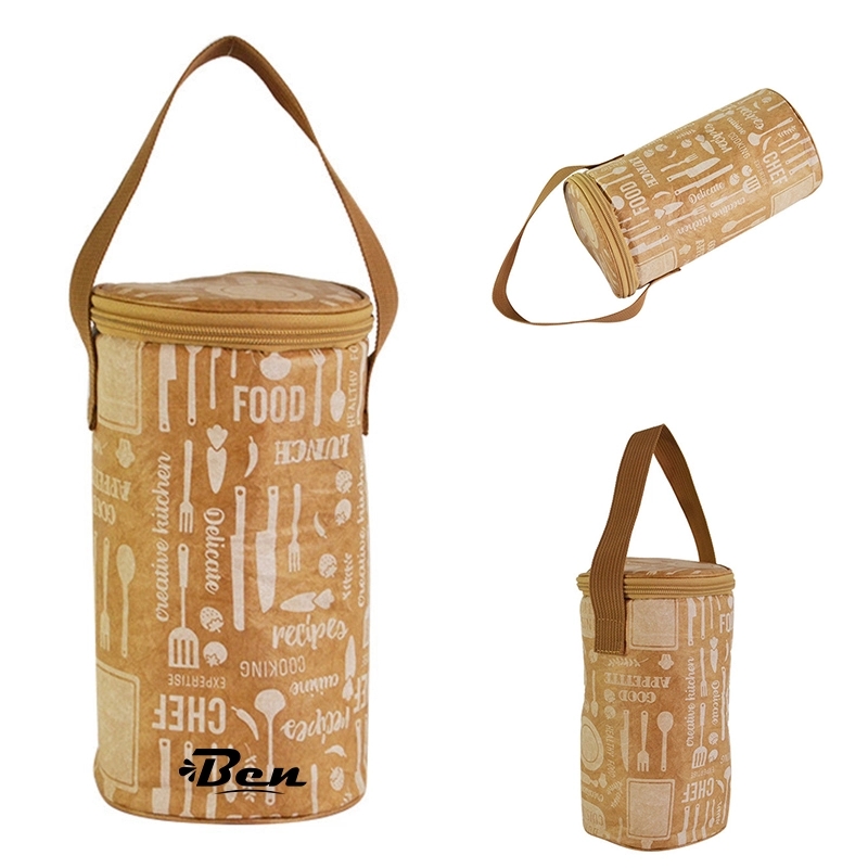 Tyvek Cylindrical Insulated Lunch Bag 2