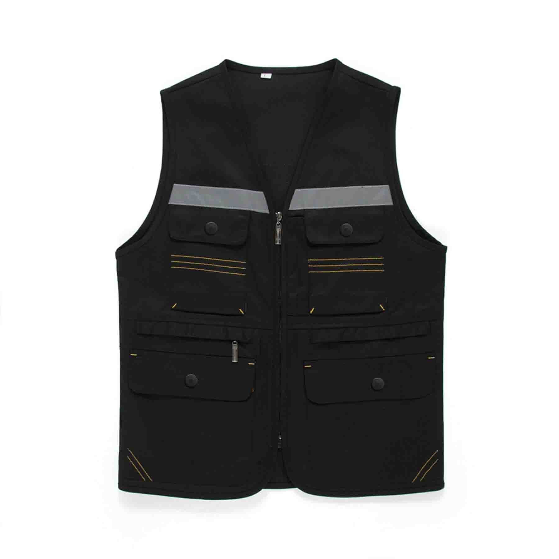 Multi Pocket Reflective Strip Safety Construction Vest 2