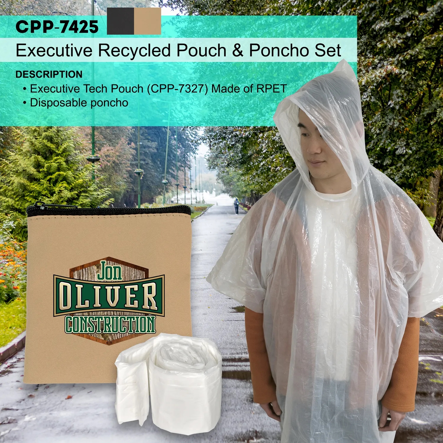 Executive Recycled Pouch & Poncho Set 2