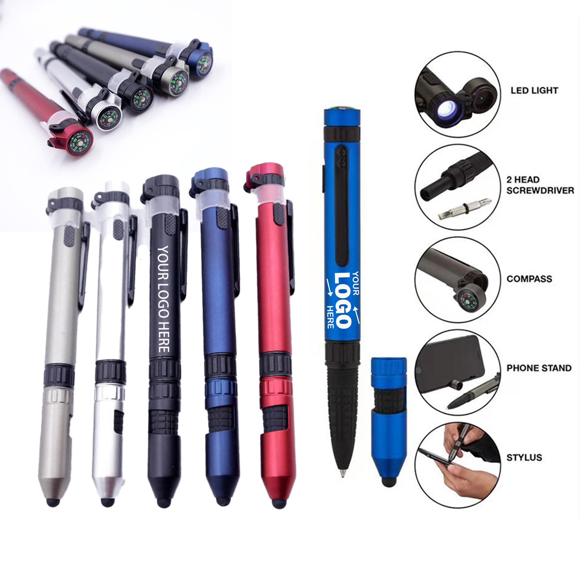 6 In 1 Multi Functional Ballpoint Pen 1