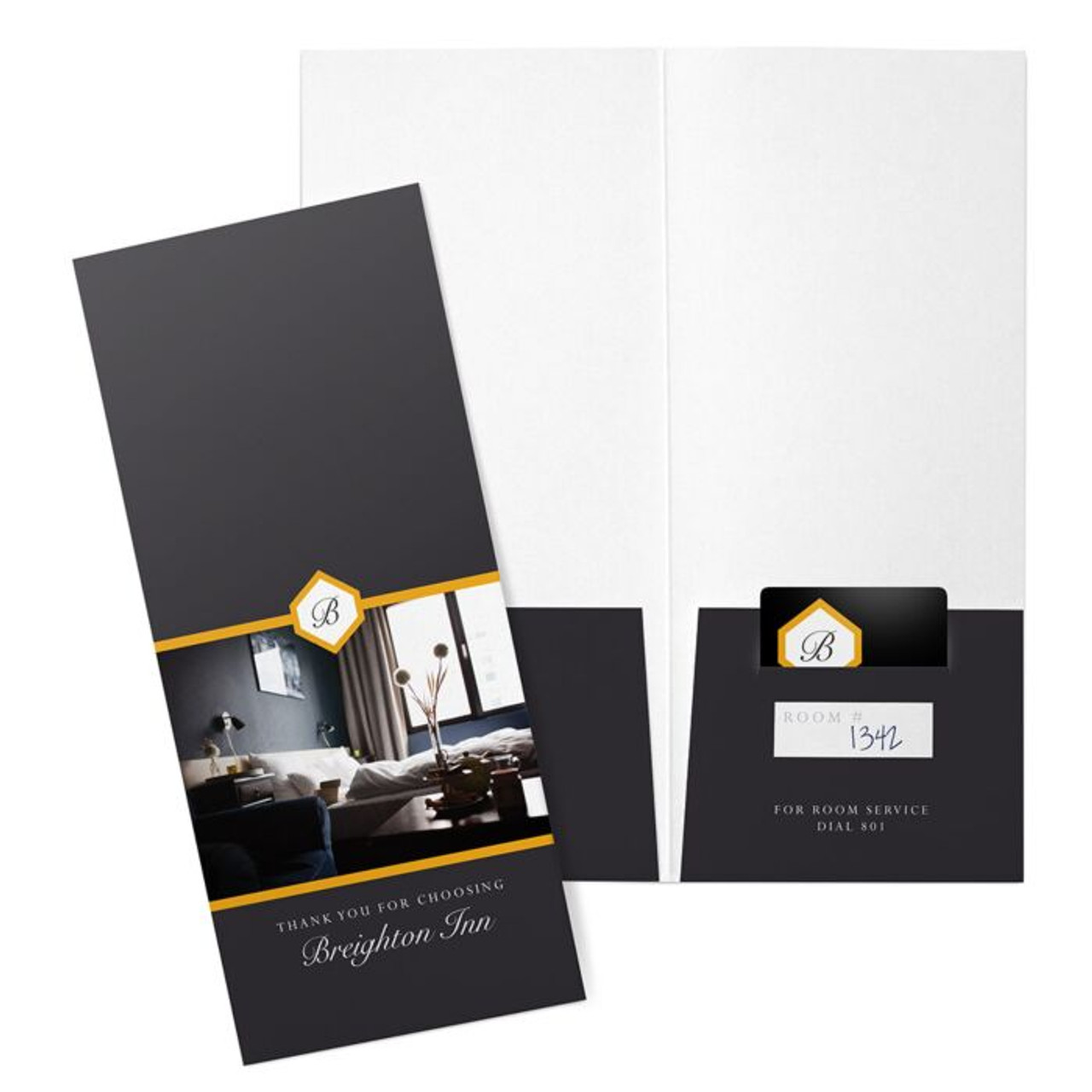 Mini Pocket Folder - Full Color Imprint Std. White Gloss 6