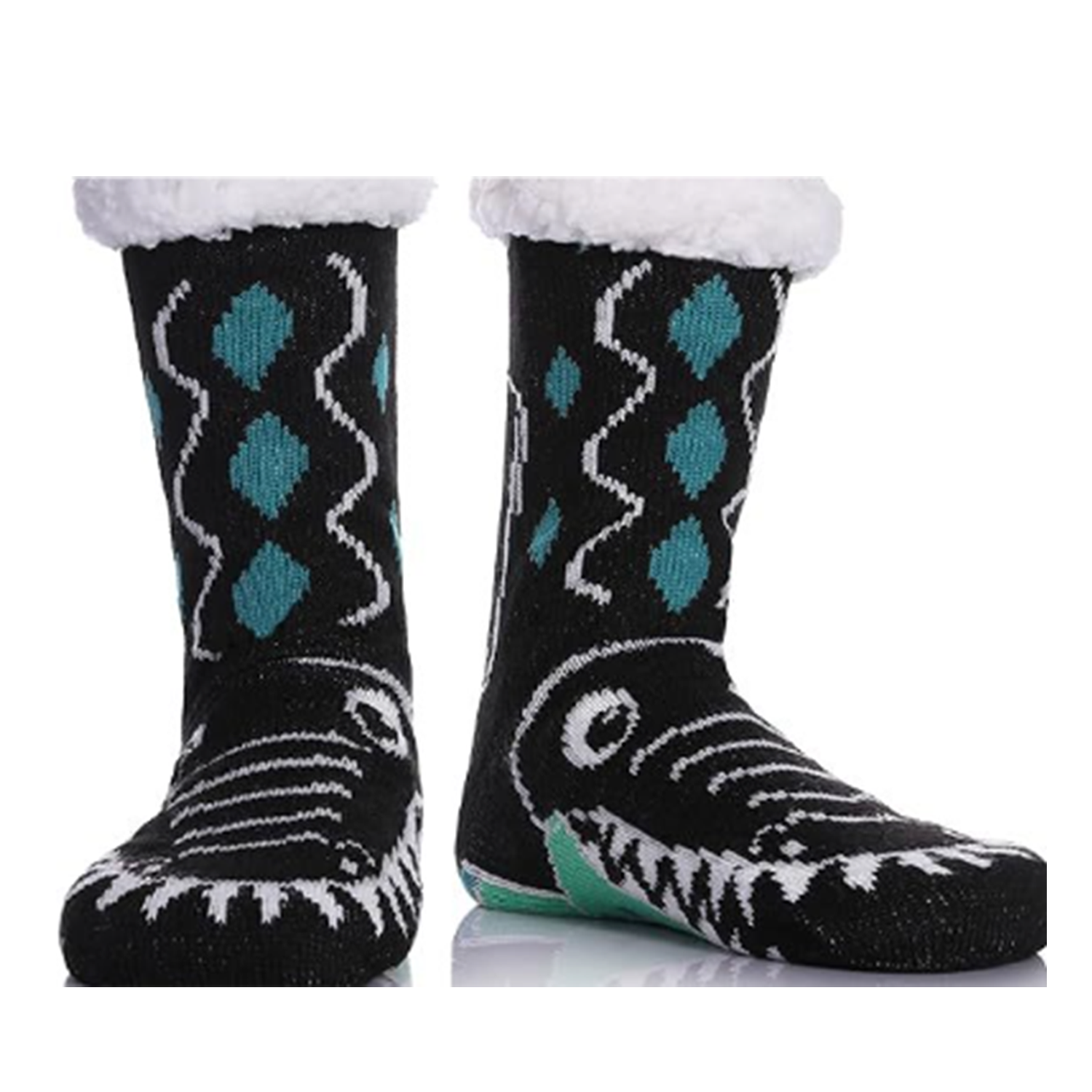 Customizable Embroidered Plush Floor Socks for Home Use 5