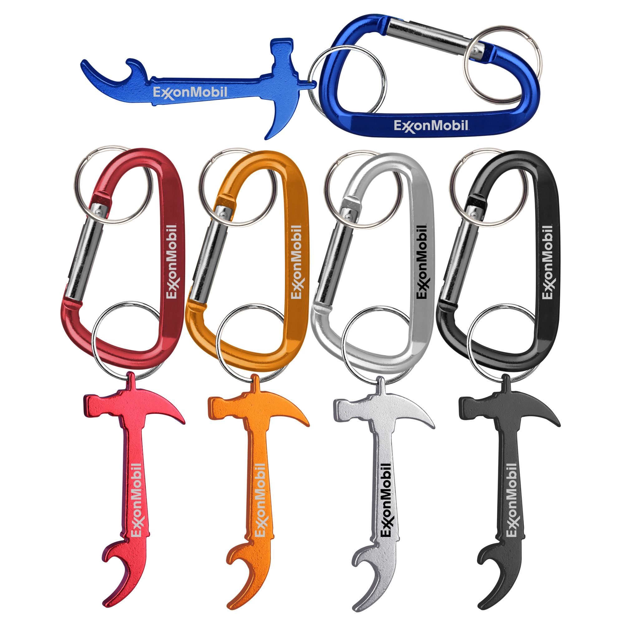 Hammer Shaped Bottle Opener Key Holder and Carabiner
