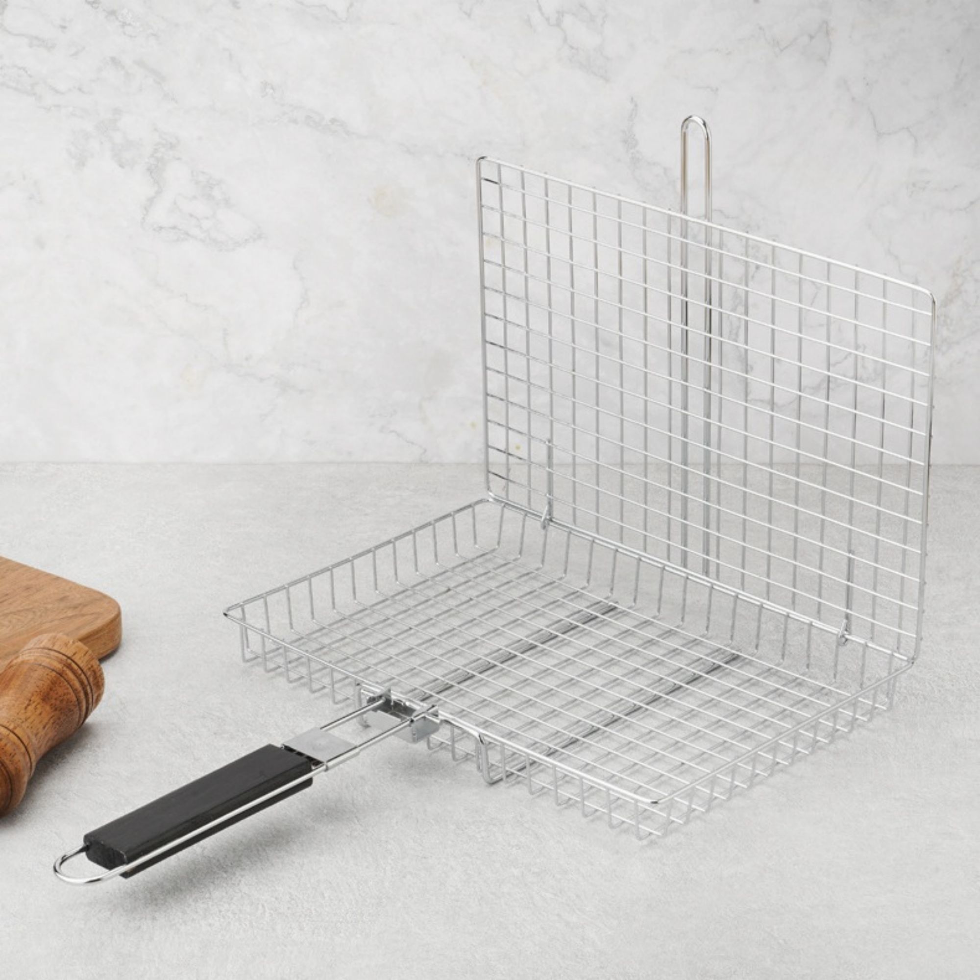 18.3"*12.6"*1.6" Stainless Steel Grill Basket 4