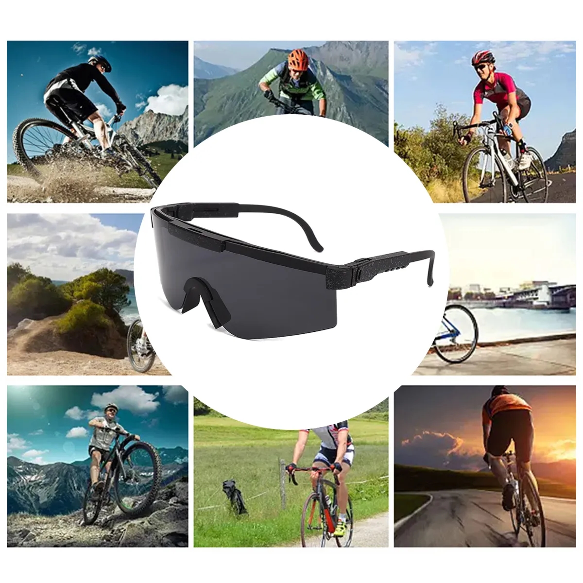 Wraparound Sport Sunglasses with Mirrored Lenses 5