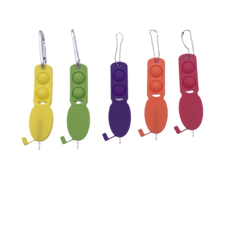 Silicone Push Pop Fidget Pen With Keychain 3