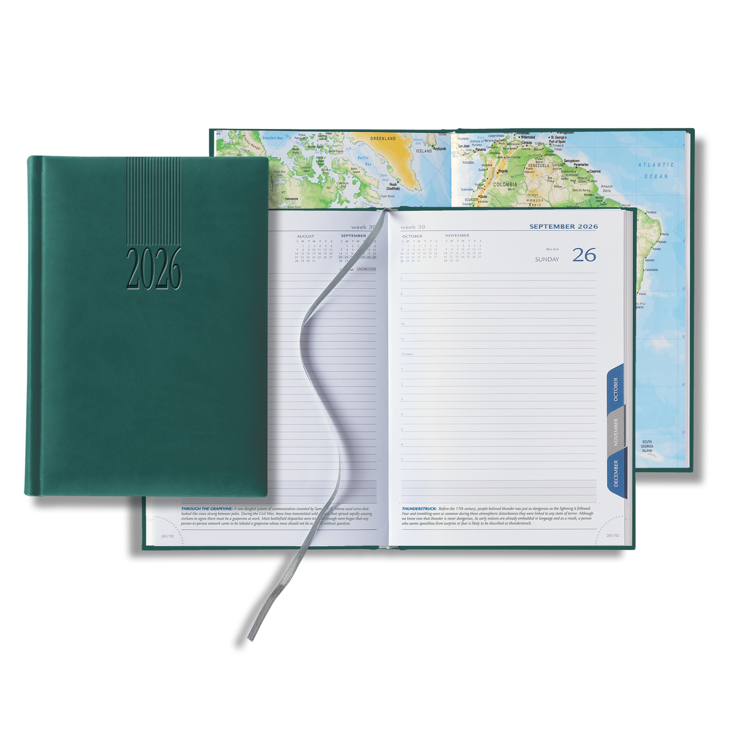 Castelli Tucson Medio White Page Tabbed Daily Diary 10