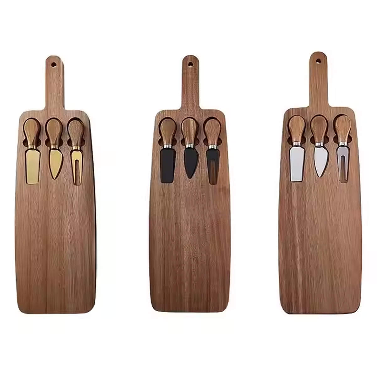 Wooden Cheese Board Serving Knife Set 2