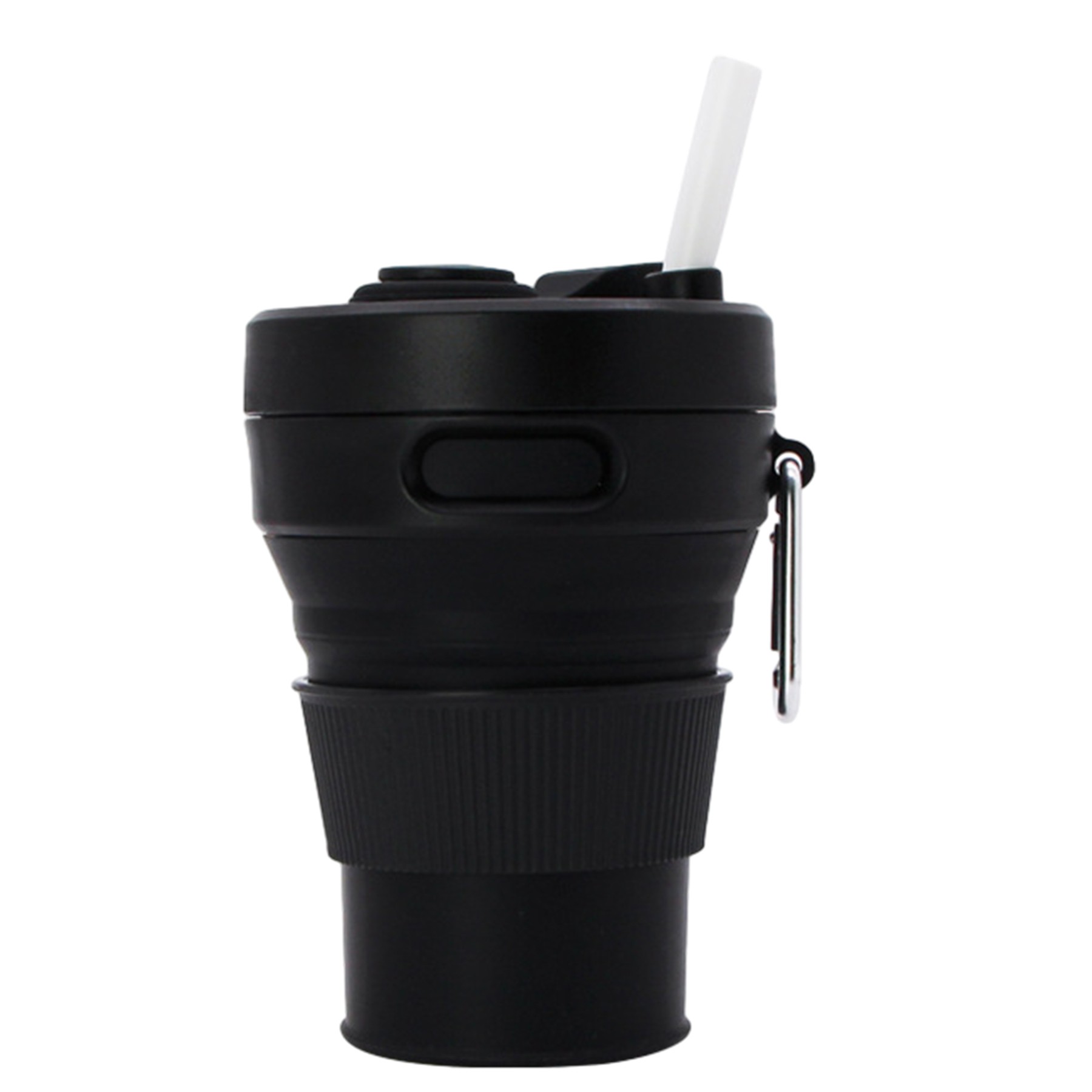15.2Oz Silicone Folding Water Bottle W/ Straw 1