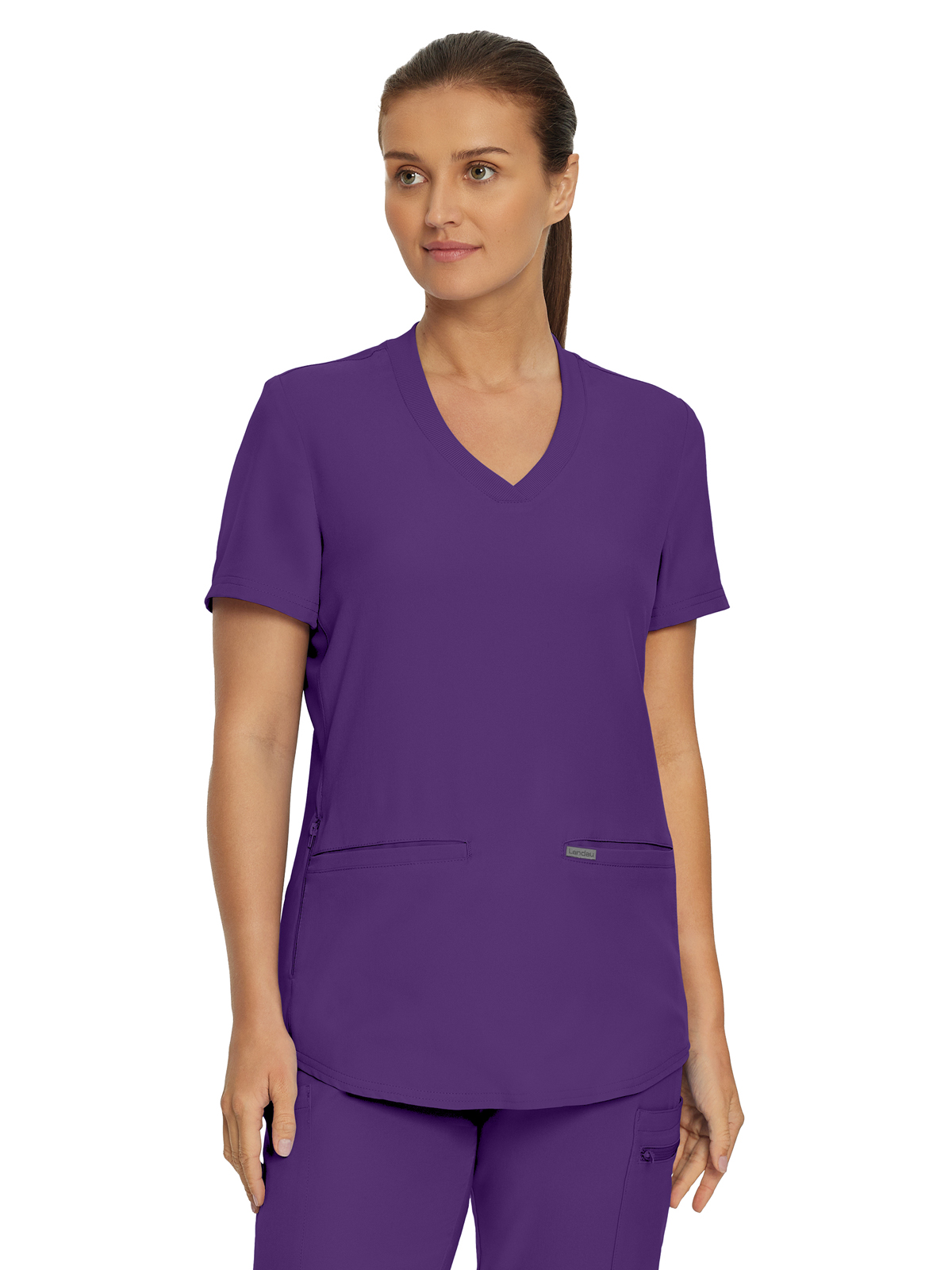 Landau - Forward - Women's Three-Pocket Rib-Knit Neckline V-Neck Top 13
