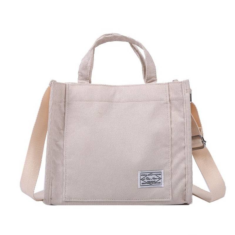 Women Corduroy Zipper Shoulder Crossbody Bag 5