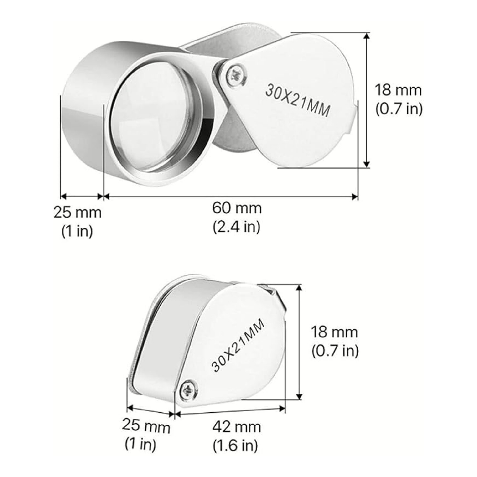 30X 21mm Mini Folding Magnifier 1