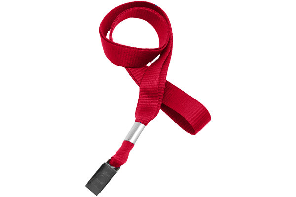 5/8" Blank Lanyard w/Bulldog Clip (Red) 2