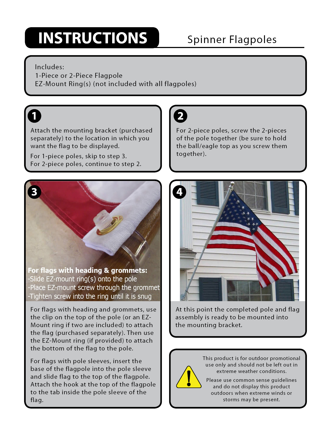 5' x 1" Natural Wood 2-Piece Pole 2