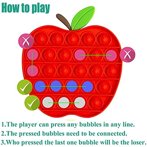 Red Apple Shape Silicone Pops Bubble Sensory Fidget Toy 4