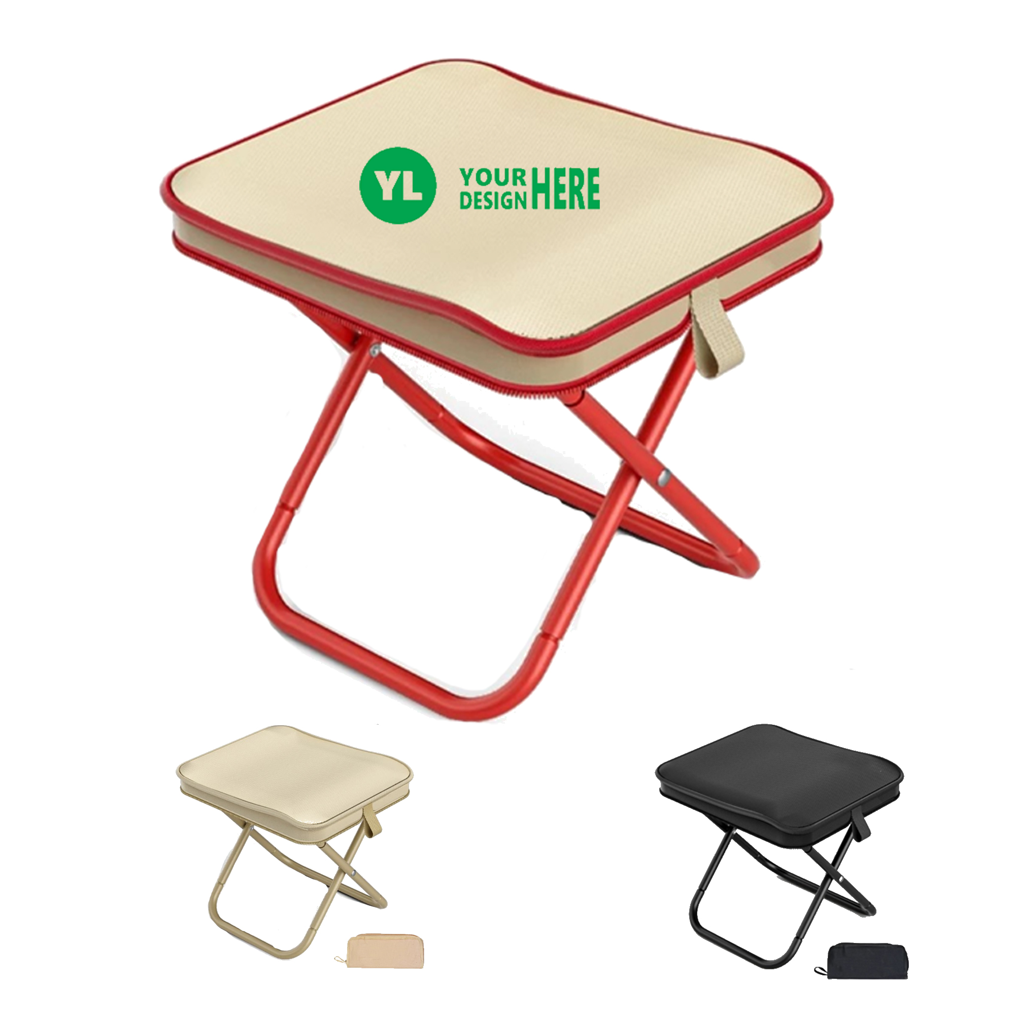 Full Color Portable Pencil Case Pocket Folding Stool MOQ 50 2