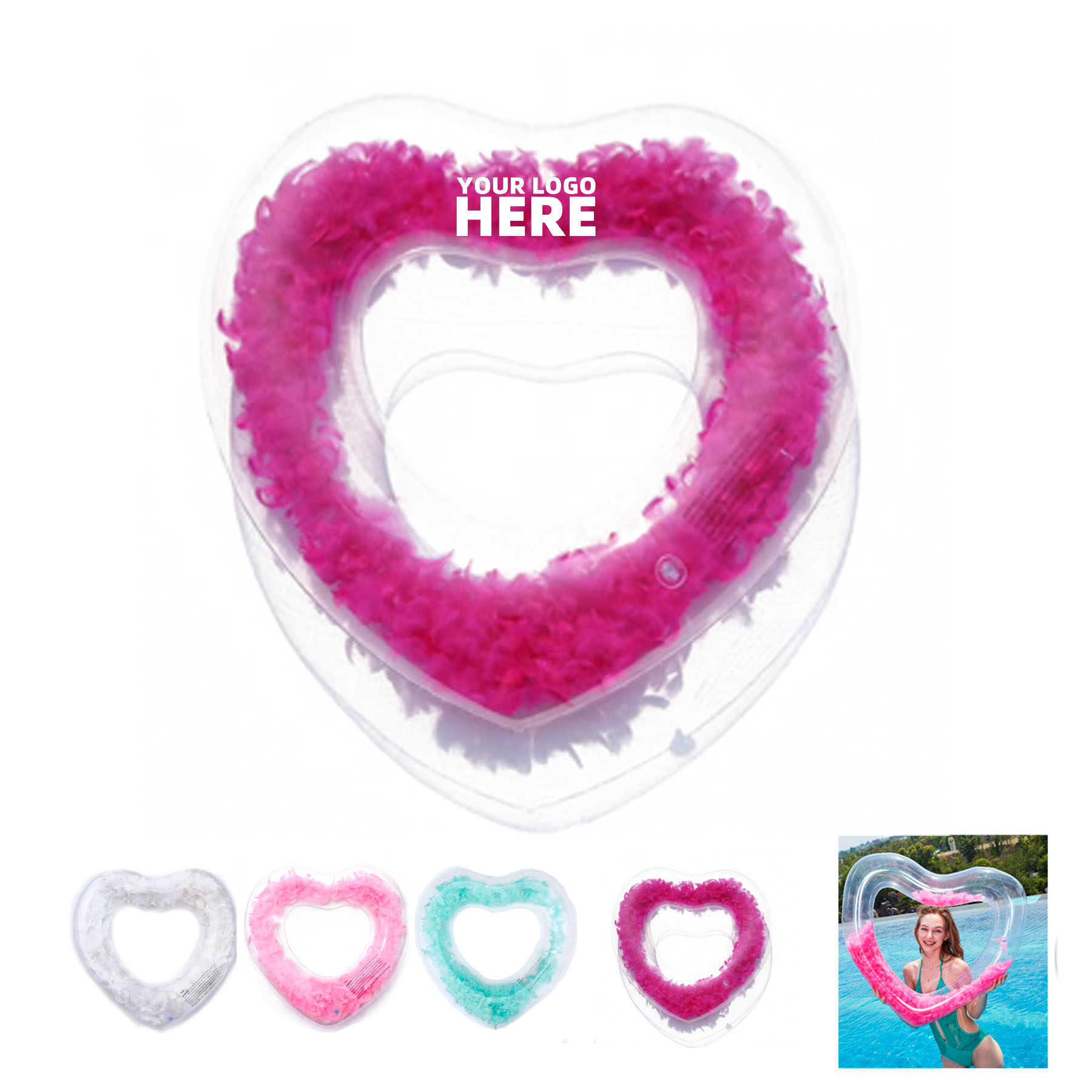 Heart Pool Float Inflatable Swim Ring 2