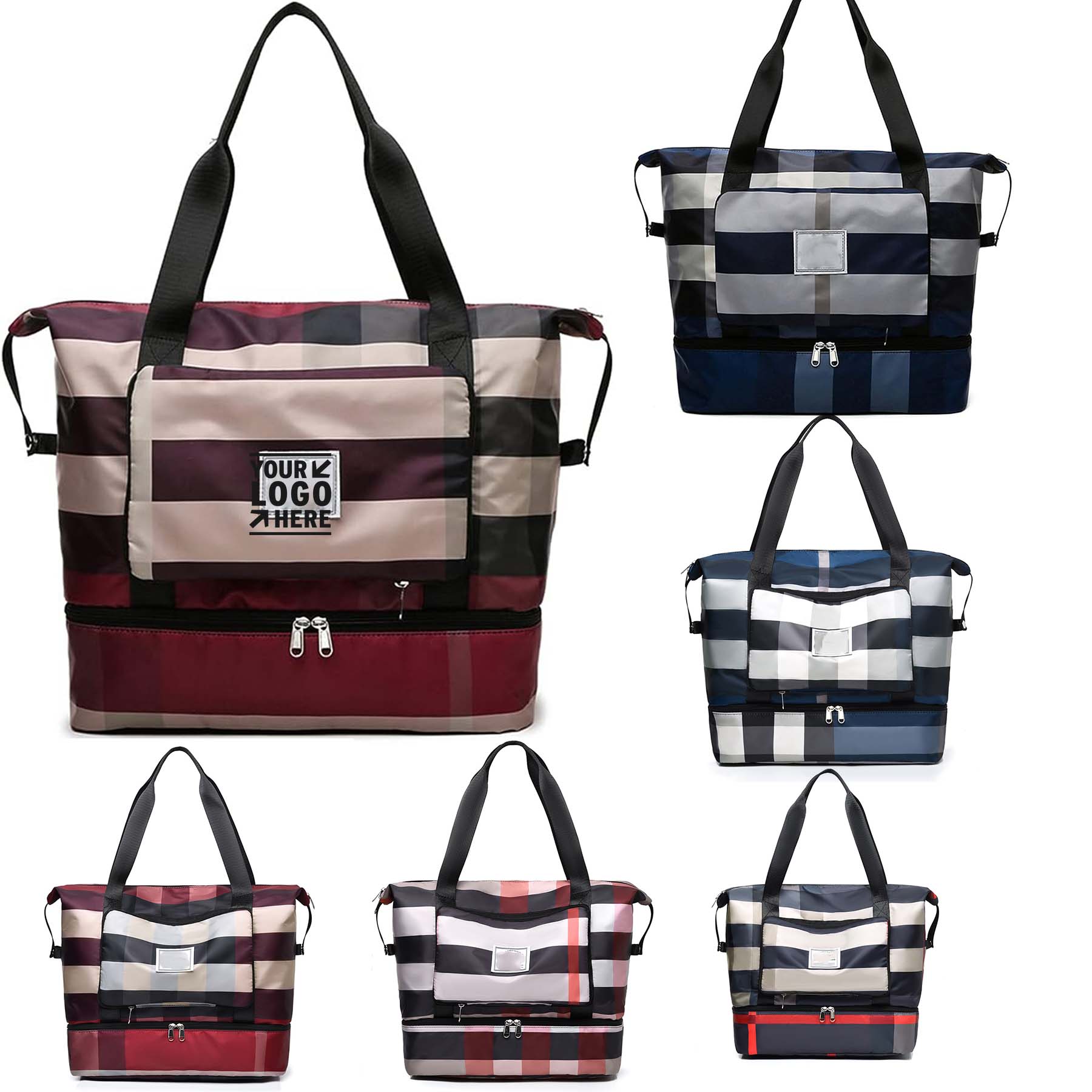 Dry Wet Separation Lightweight Waterproof Foldable Travel Duffel Bag 2