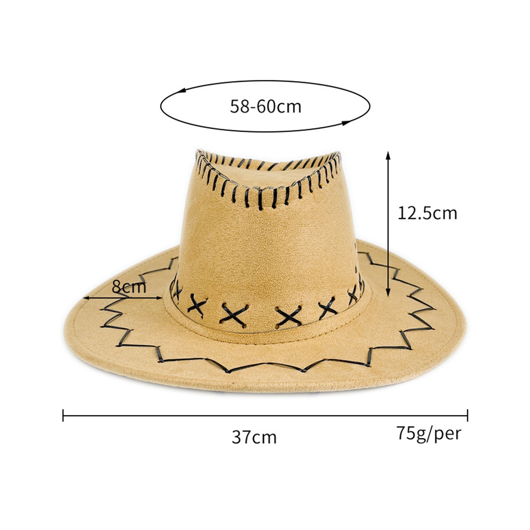 Windproof Cord Western Cowboy Outdoor Hat 1