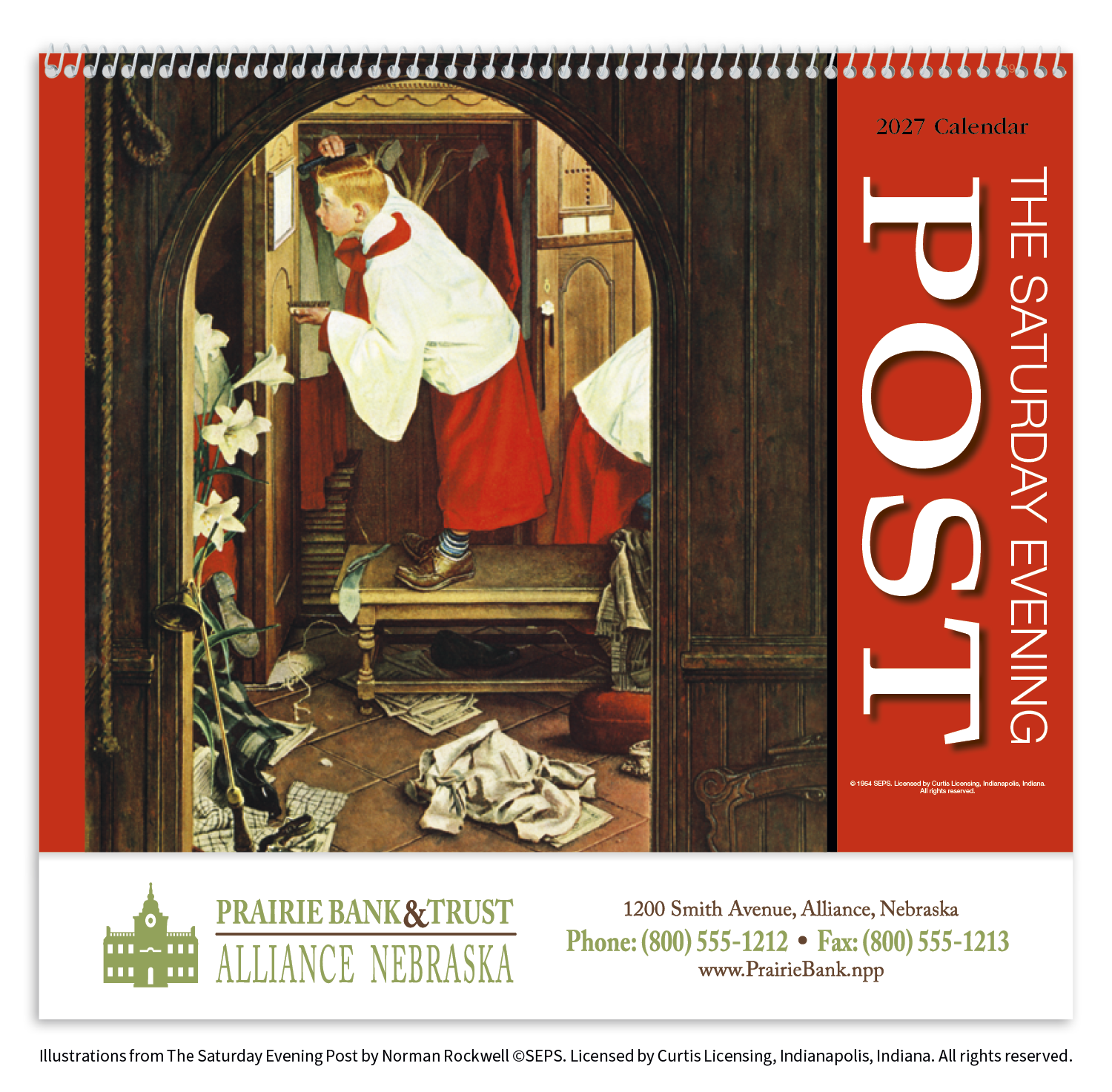 HotLine® Products Saturday Evening Post Appointment Calendar - Spiral 29