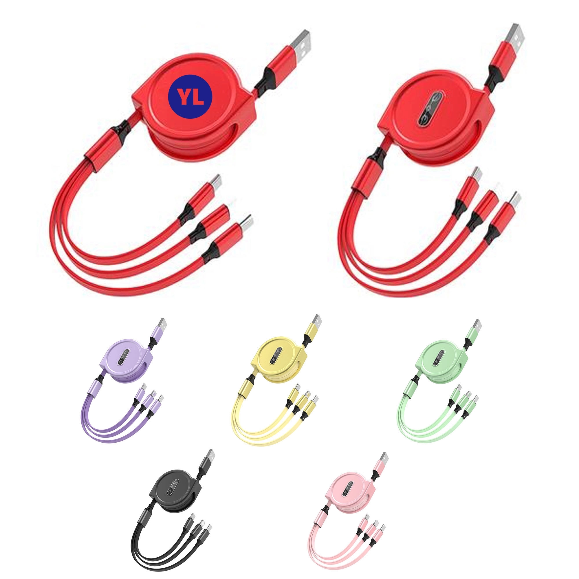 3 in 1 Retractable USB Charge Cable 5